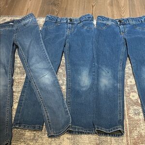 Cat & Jack Girls Blue Jeans & H&M jeggings Bundle